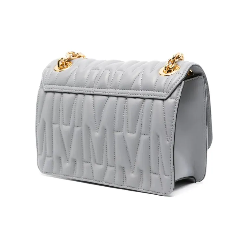 MOSCHINO Logo Plaque Quilted Shoulder Bag-1