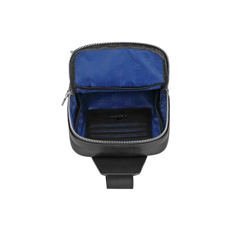 GOLDLION Cow Leather One Shoulder Crossbody Bag, Sling Bag Medium Size Men's Black-7