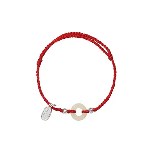 CHIC-ZONE Hetian Jade Anklets Women's Pale Greenish-White Jade-0