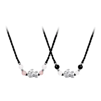 TAOHUAZHAOZHAO Obsidian Necklaces Unisex