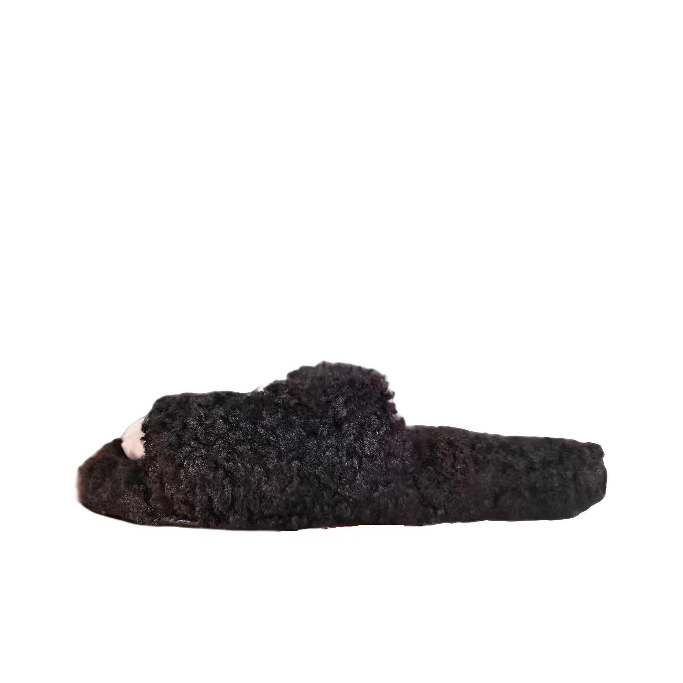 Balenciaga Furry Slides Black Women s POIZON