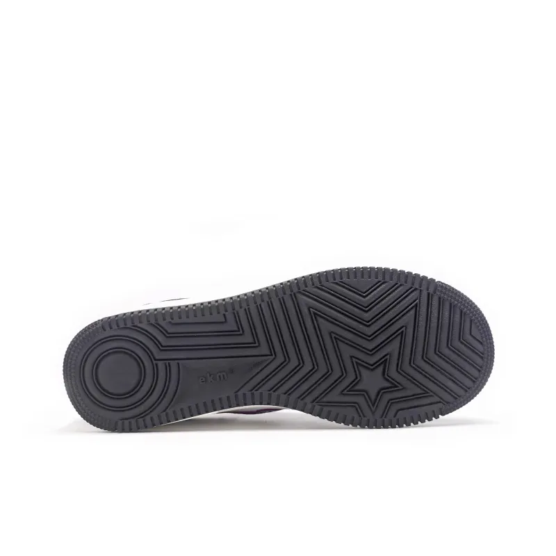 EKM Slip Resistant, Abrasion Resistant, Breathable Low Top Skateboard Shoes Unisex Black Purple Mismatched-5