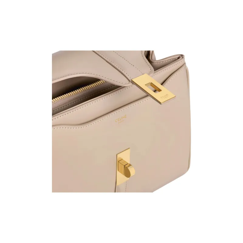 CELINE Calfskin Shoulder Bag, Crossbody Bag, Handbag Small Size Women's Light Beige-3