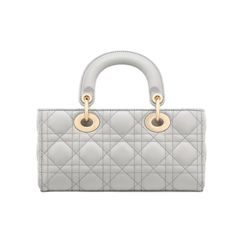 DIOR Lady D Joy Lambskin Lady Dior Bag, Shoulder Bag, Crossbody Bag, Handbag Small Size Women's Mist Gray-3