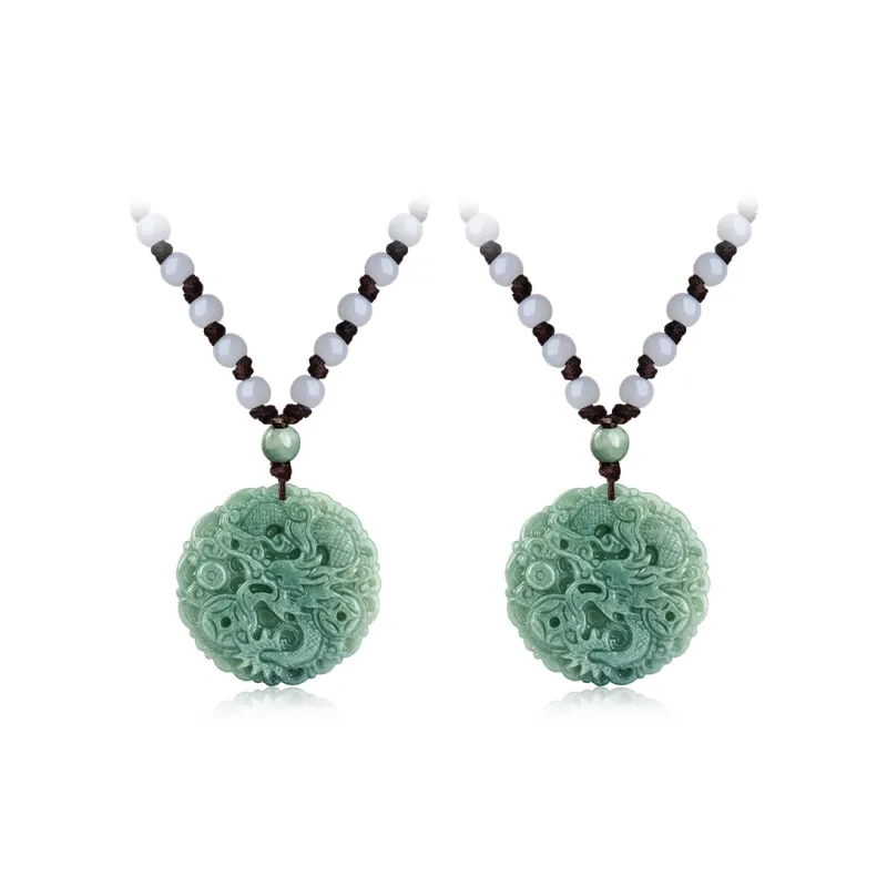 FUSSEM Bean Type Jadeite Necklaces Unisex-4