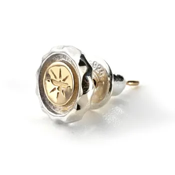 GOD SUNS Sterling Silver 18K Gold Stud Earrings Unisex