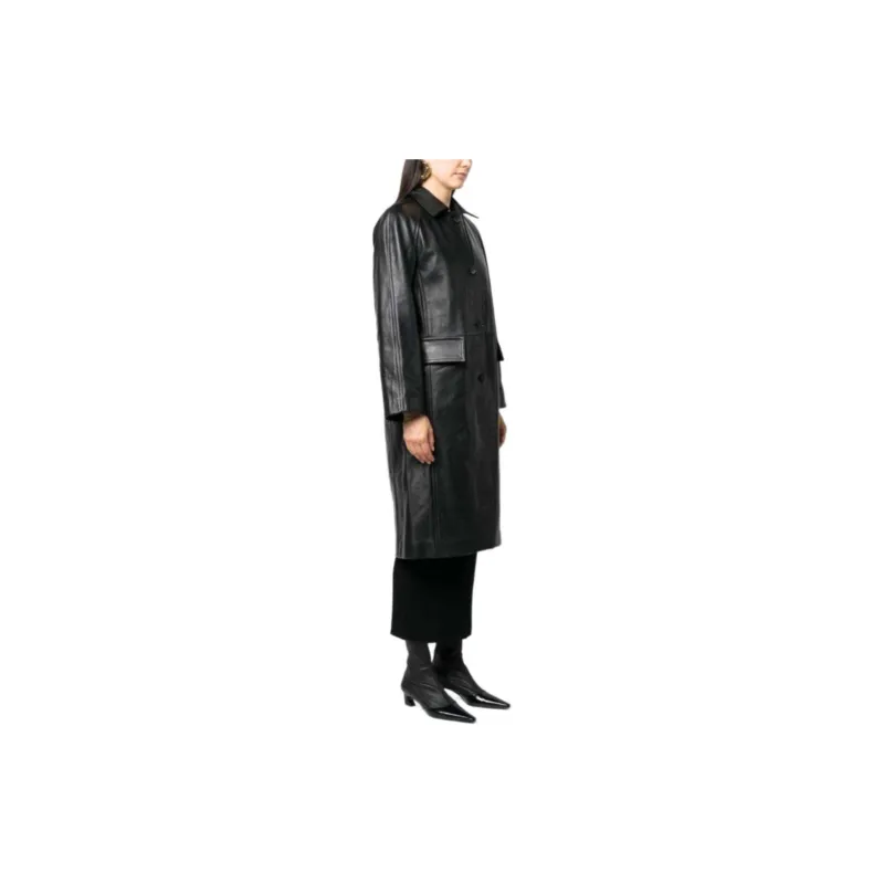 TOTEME Raglan sleeves Leather Coat-2