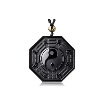 Lingfei Natural Obsidian Jade Pendants Men's