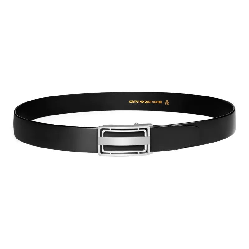 Jaylen Oos Cowhide Stainless Steel Leather Belts Men's 3.5cm-2