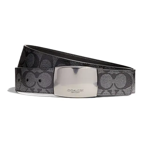 COACH Cow Leather Leather Belts Men's Black/Gray 3.8CM
