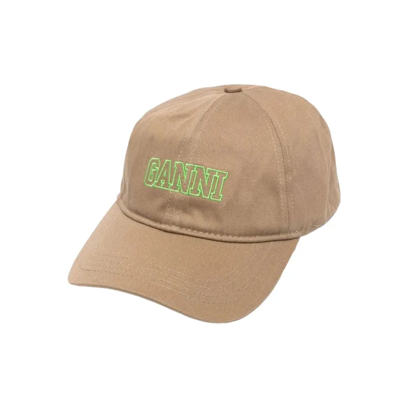 GANNI Baseball Caps Unisex Khaki-0
