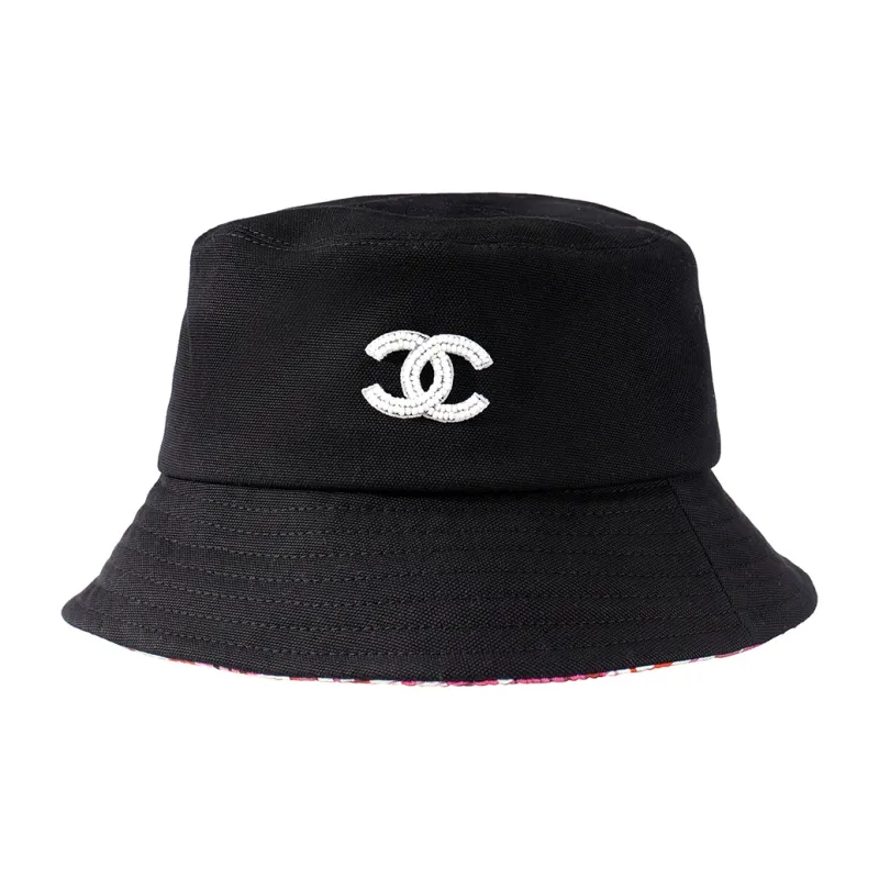 CHANEL Cotton Bucket Hats Women's Black-1