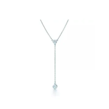 TIFFANY & CO. 950 Platinum Diamond Necklaces Women's Silver