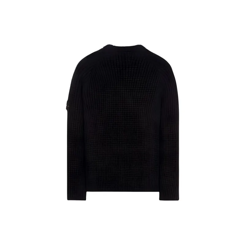 STONE ISLAND Compass Logo badge Waffle knit Jumper-1