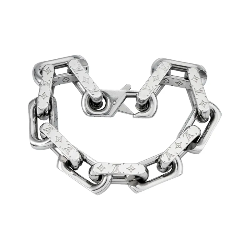 LOUIS VUITTON Chain Bracelet Engraved Monogram-1
