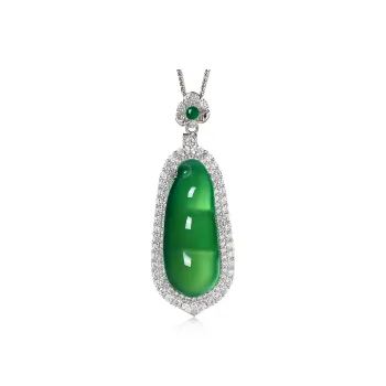 Cuiya Golden Building Chalcedony Jade Pendants Women's