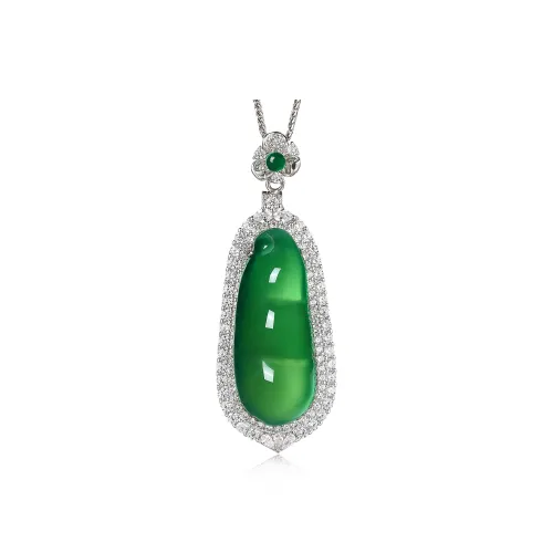 Cuiya Golden Building Chalcedony Jade Pendants Women's
