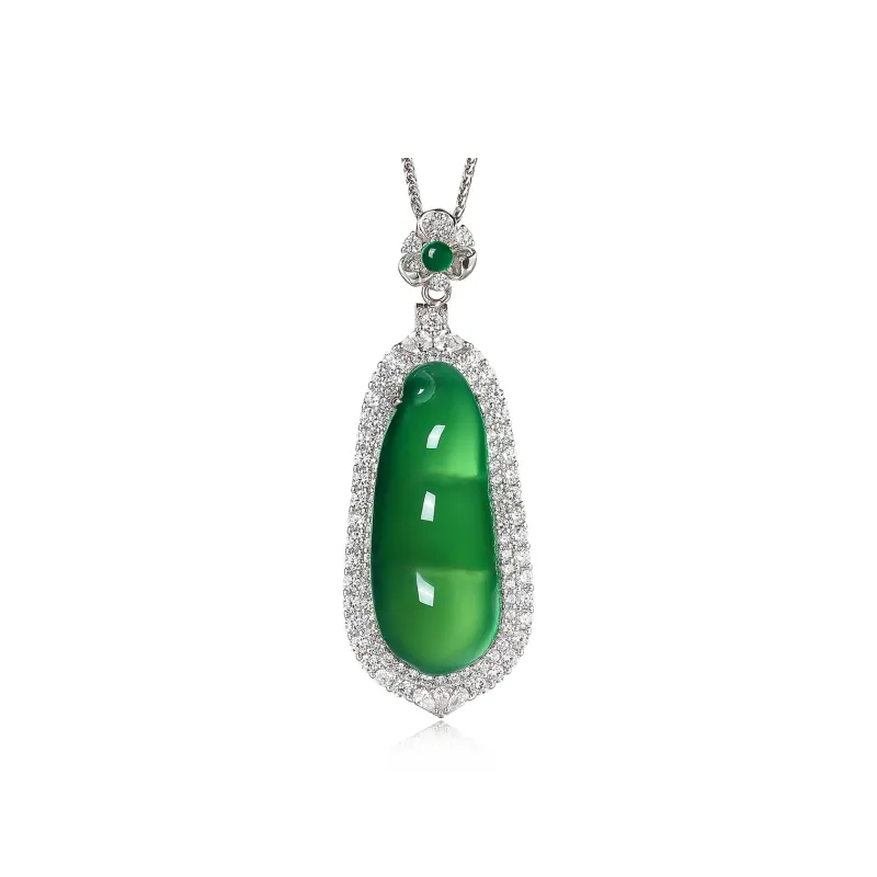 Cuiya Golden Building Chalcedony Jade Pendants Women's-0