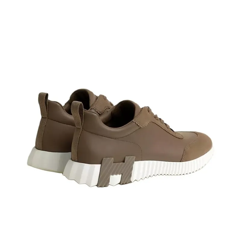 HERMES Bouncing Low Top Casual Shoes Men's Brown-2