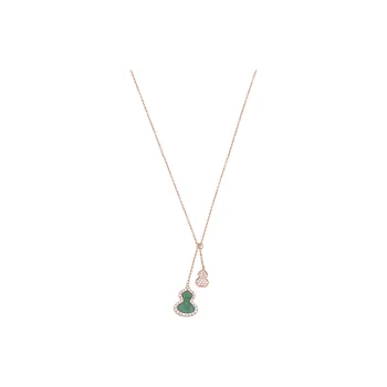 Qeelin Petite Wulu 18K Rose Gold Necklaces Women's Green