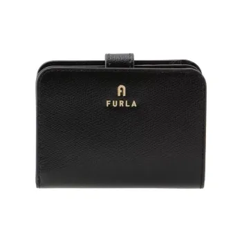 Furla Leather Wallet Trumpets Women's Black
