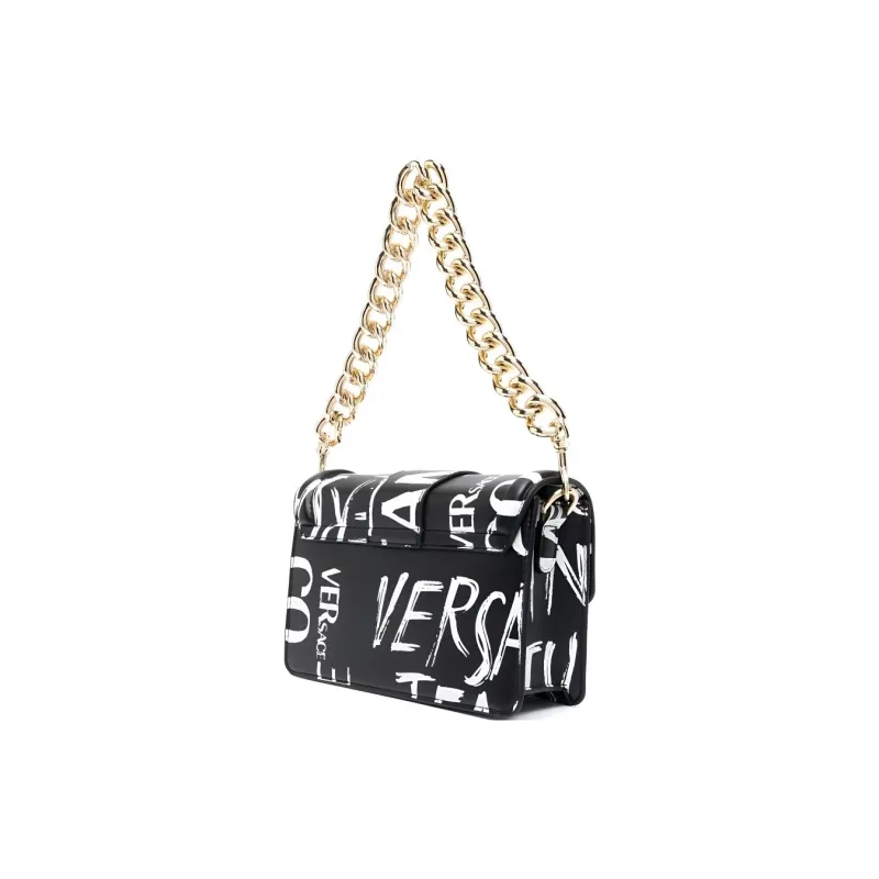 VERSACE JEANS COUTURE Polyurethane Messenger Bag, Portable Crossbody Bag, Shoulder Bag Trumpets Women's Black-1