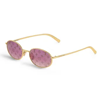 LOUIS VUITTON Oval Sunglasses Women's Gold