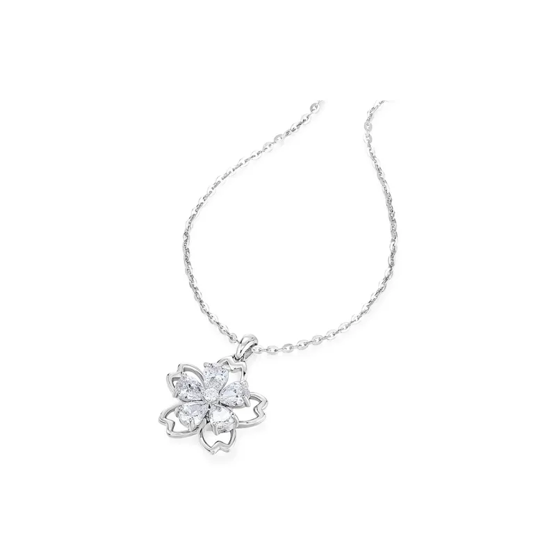 KADER S925 Silver Necklaces Women's Silver White-2