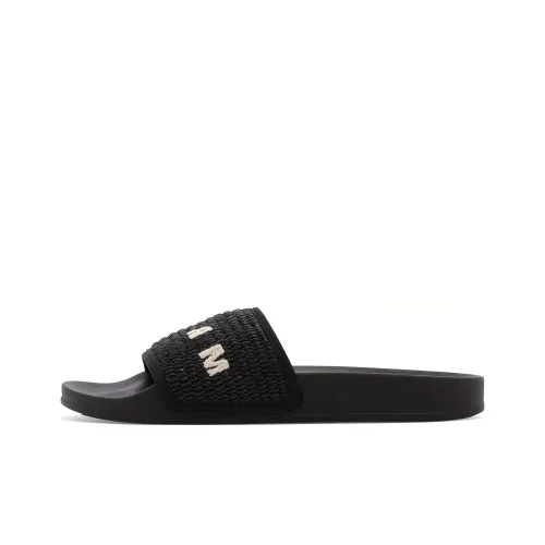 MARNI Slide 'Braided Raffia - Black'