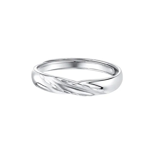 FANCI PT950 White Gold Plain Loop Ring Unisex-0