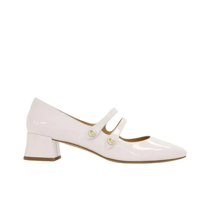 COACH Angelina Spool Heel Mary Jane Shoes 3.8cm Women's Beige-1