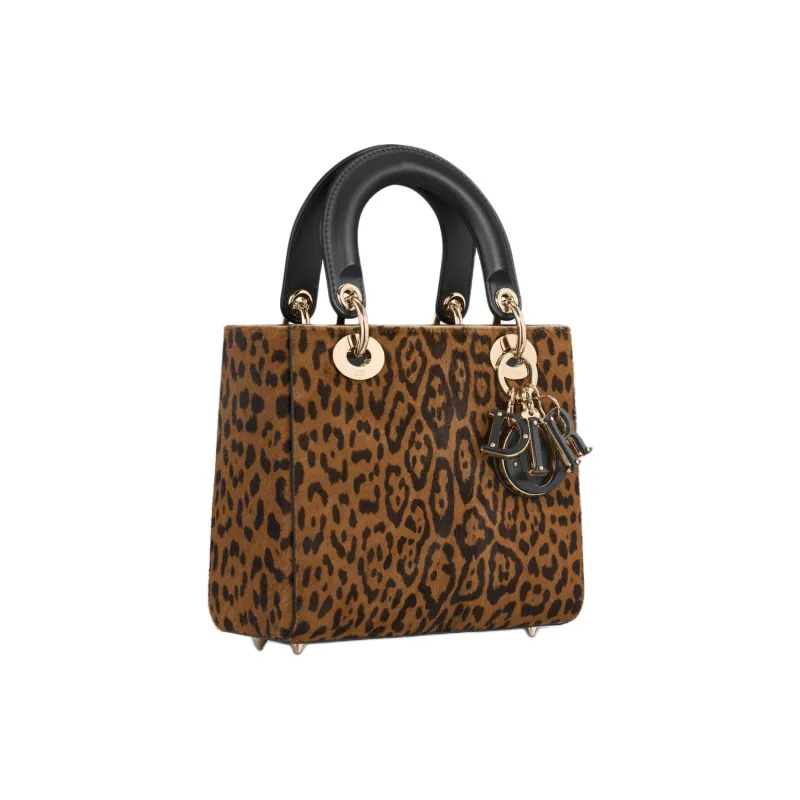 DIOR Lady Dior Calfskin Shoulder Bag Crossbody Bag Handbag Small Size Women's Brown-1