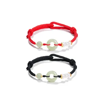North Cain Hetian Jade Bracelets Unisex Pale Greenish-White Jade