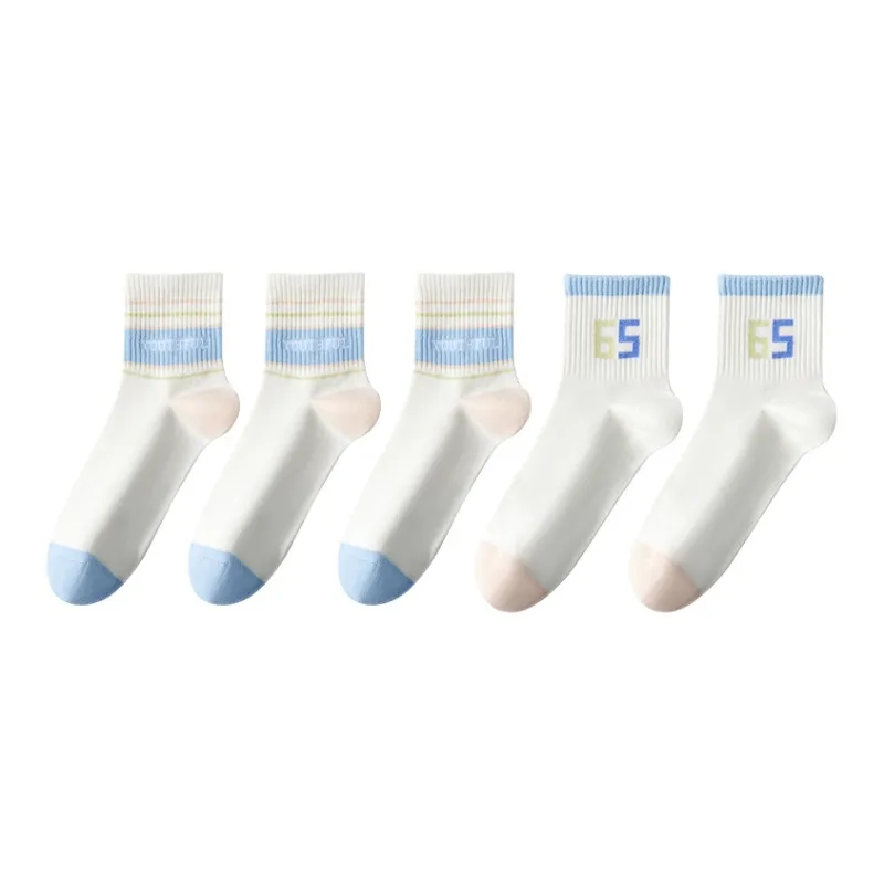 MIIOW Mid Calf Socks Women's 5 Pack-8
