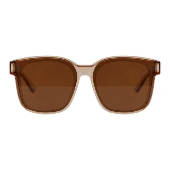 YANLE TR90 Square Sunglasses Unisex Coffee Brown Water Silver Gray Black