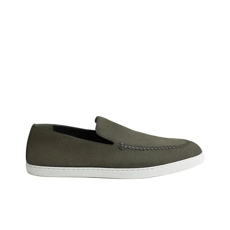 HERMES Mocassins Julian Casual Shoes Men's Green-1