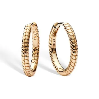 Pandora Gold Plated Copper Silver Alloy Earrings Unisex Gold
