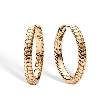 Pandora Gold Plated Copper Silver Alloy Earrings Unisex Gold-0
