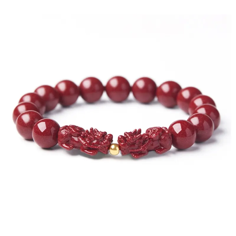 The Thousand Seals Family Reconstructed Cinnabar Jade Bracelets Unisex-9