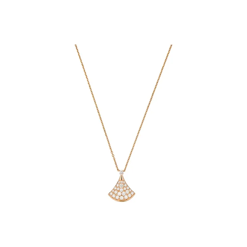 BVLGARI 2010s 18K Rose Gold Diva's Dream Diamond Necklace-0