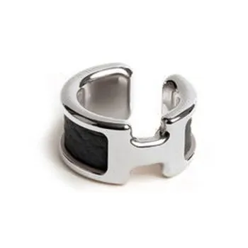 HERMES Metal Clip On Earrings Unisex Silver