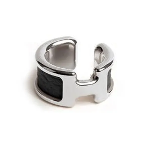 HERMES Metal Clip-On Earrings Unisex Silver-0
