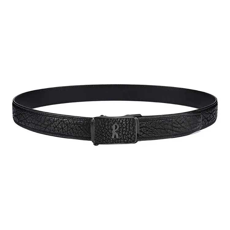 ROBERTA DI CAMERINO Bison Leather Belts Men's Black 3.45CM Writing A Greeting Card And Printing Photos-6