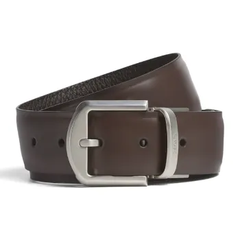 Zegna Grained Leather Pin Buckle Leather Belts Men's Purple Width  3.5cm
