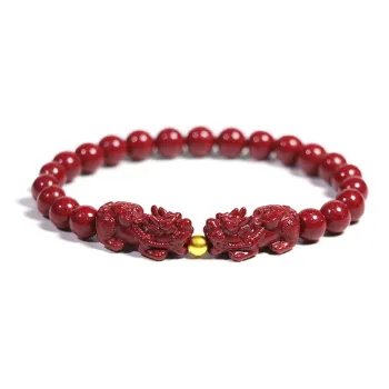 Inkopper Reconstructed Cinnabar Jade Bracelets Unisex