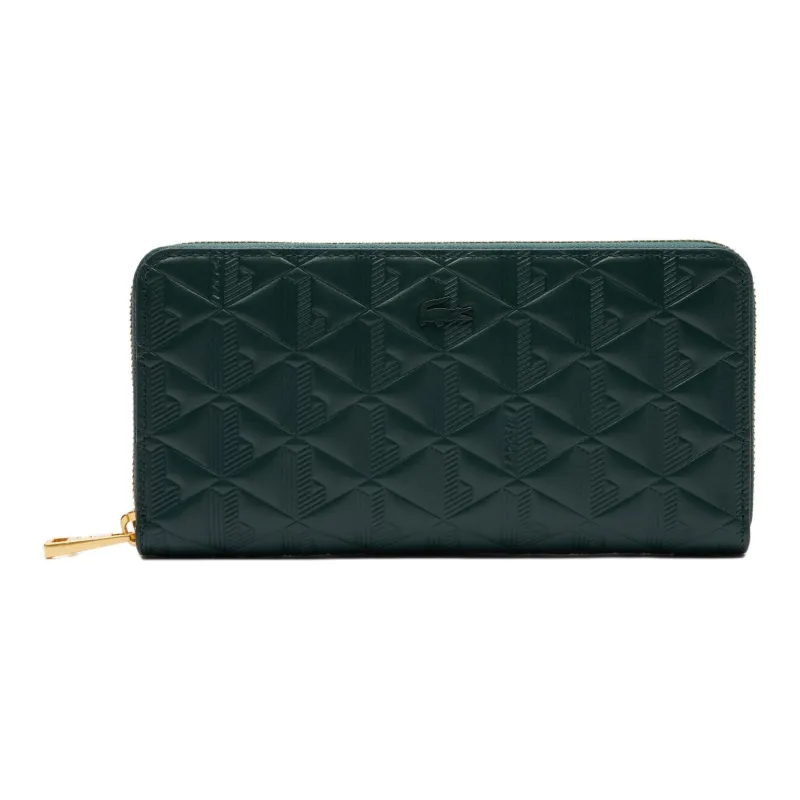 LACOSTE Cow Leather Wallet Women's Green-0