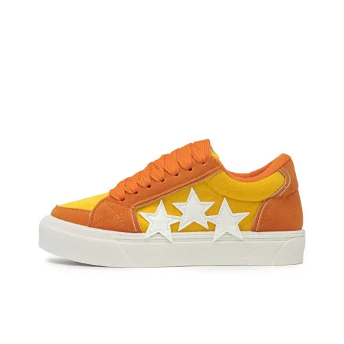 SHUXIAOBEI Skateboard Shoes Women's Low-Top Saffron