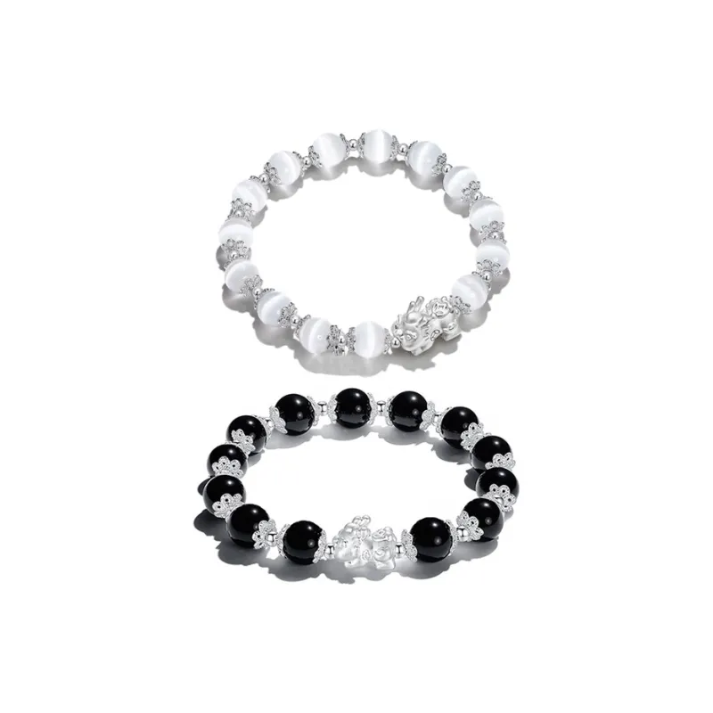 VIVIWELL Obsidian Jade Bracelets Unisex-7