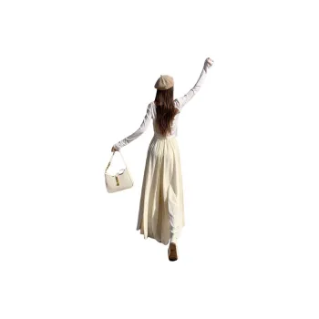 FHMY Casual Long Skirts Women's Apricot