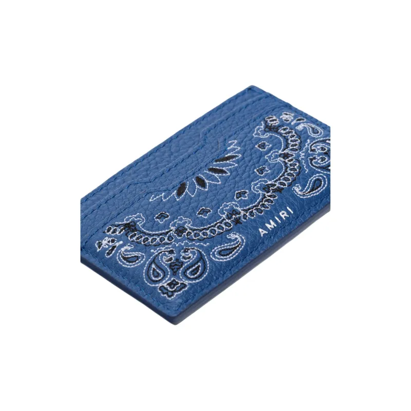 AMIRI Leather Card Holder Men's Blue-3